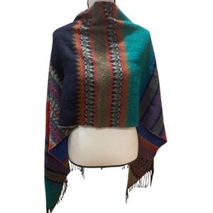 Cesbon Scarf, Vintage, Made in Italy, Acrylic/Wool, Multicolor, Reversible, Wome